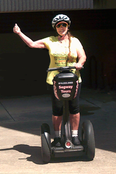 Karen Duquette on the Segway